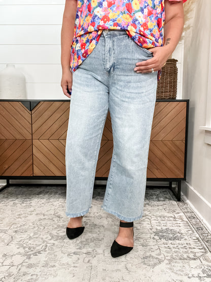 Mica Denim "Precious" Ankle Wide Leg Jeans