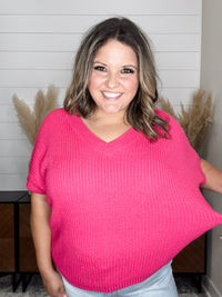 "Catching" Dolman Style V Neck Sweater