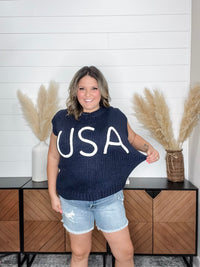"Spinnaker" USA Yarn Embroidered Cap Sleeve Sweater