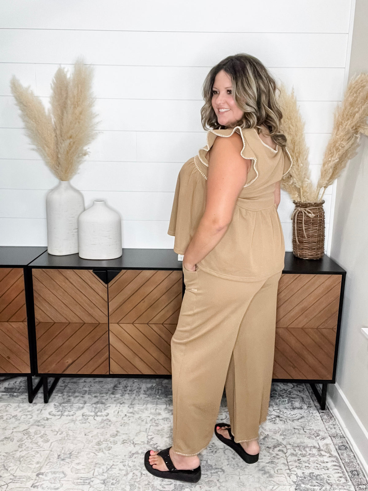 "Bridges" Elastic Waist Pants