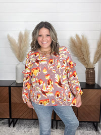 "Above It All" Bubble Ruffle Sleeve with Front Tie