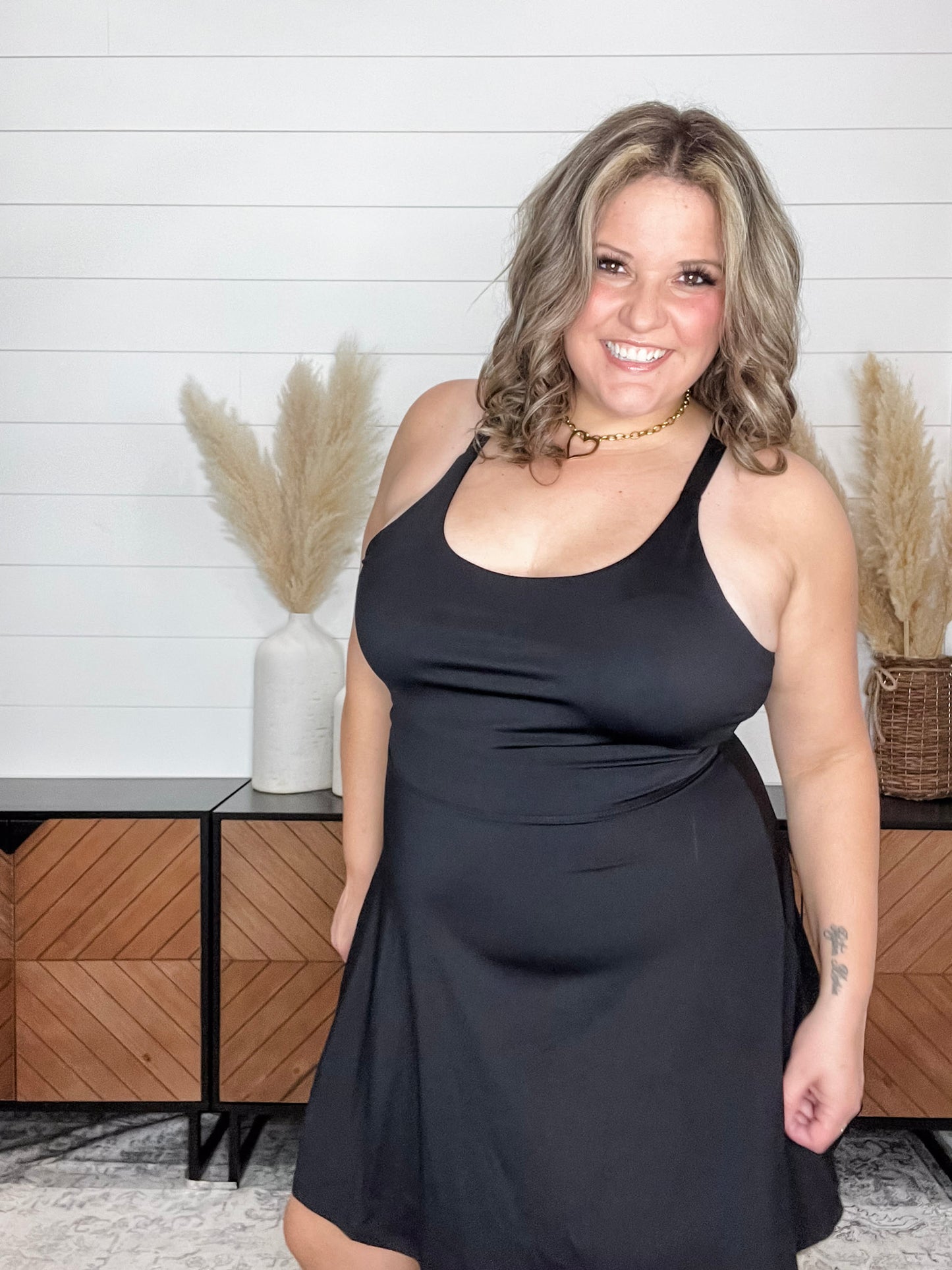"Game On" Active Dress with Built In Shorts(Black)