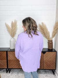 "Inside Out" Long Sleeve Button Front
