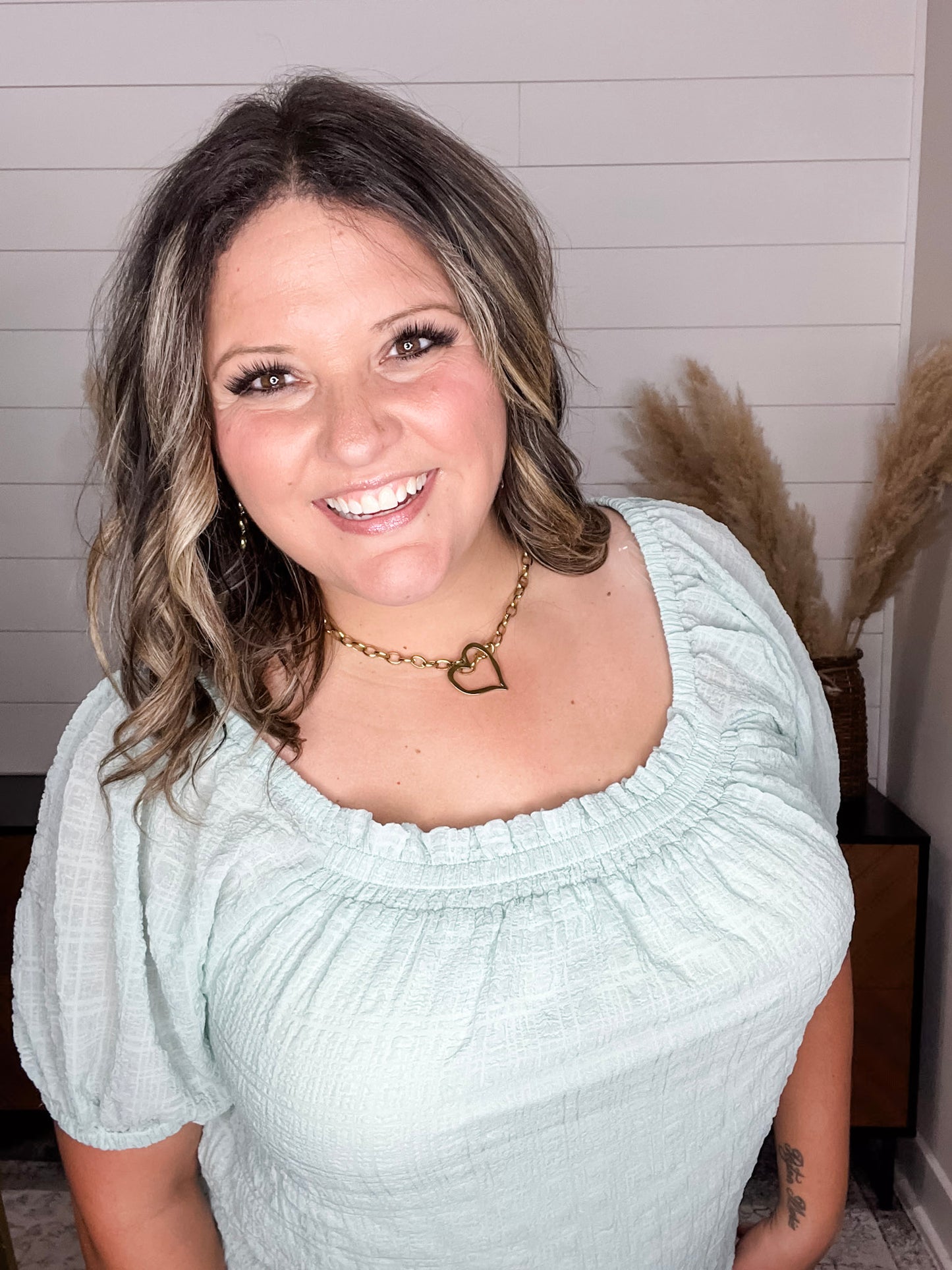 "Lansing" Short Sleeve Peasant Top