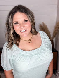 "Lansing" Short Sleeve Peasant Top