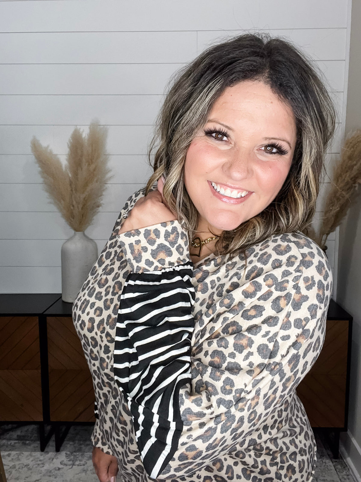 "Legit" Animal Print Long Sleeve Boxy Weekender