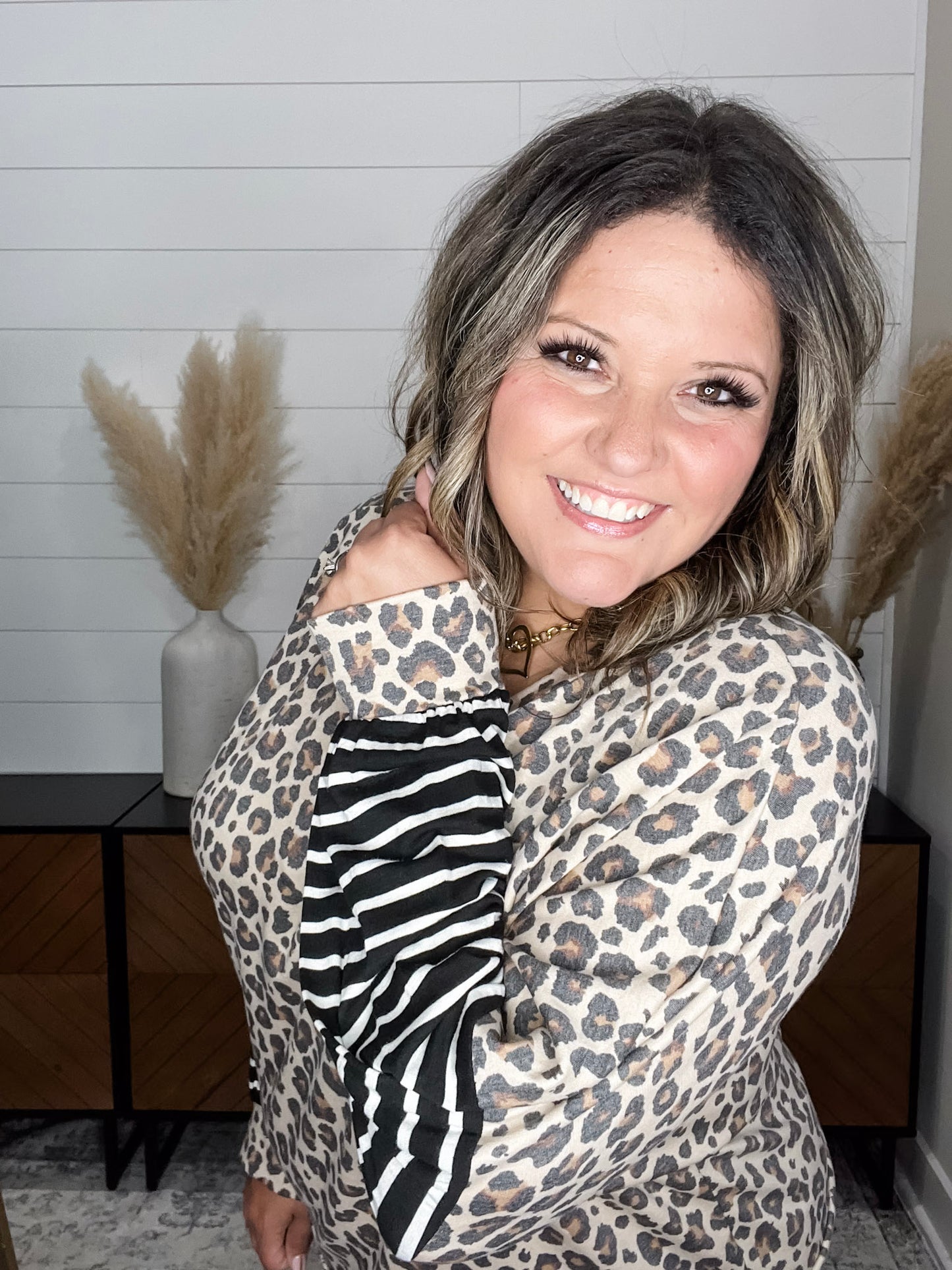 "Legit" Animal Print Long Sleeve Boxy Weekender