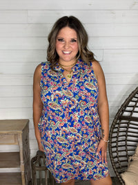 Dear Scarlett "Snapper' Sleeveless Split Neck Dress with Pockets