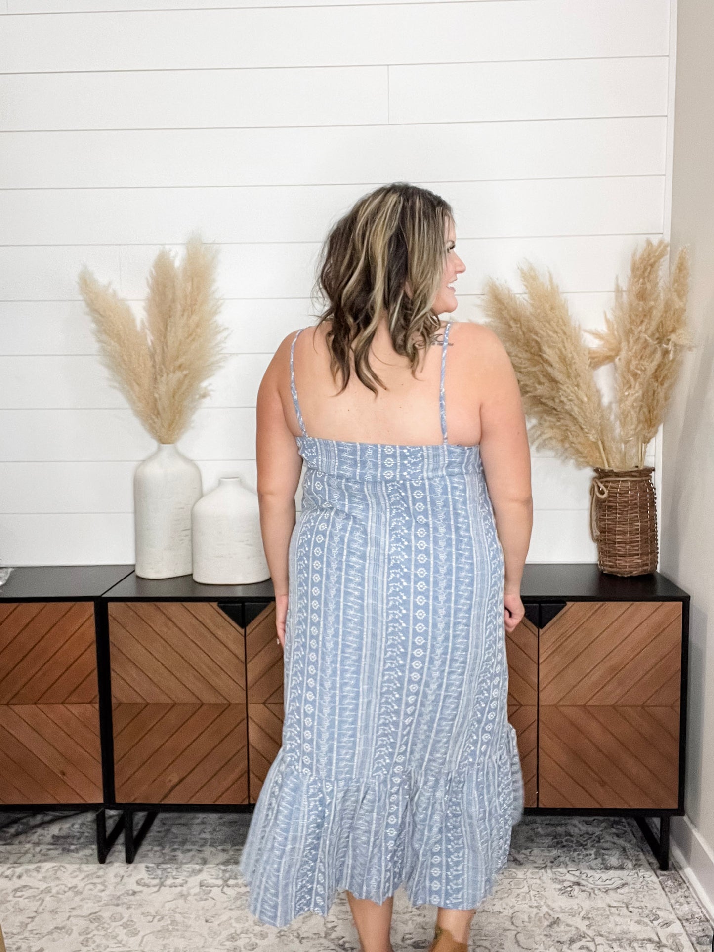 "Small Town" Embroidered Maxi Slip Dress