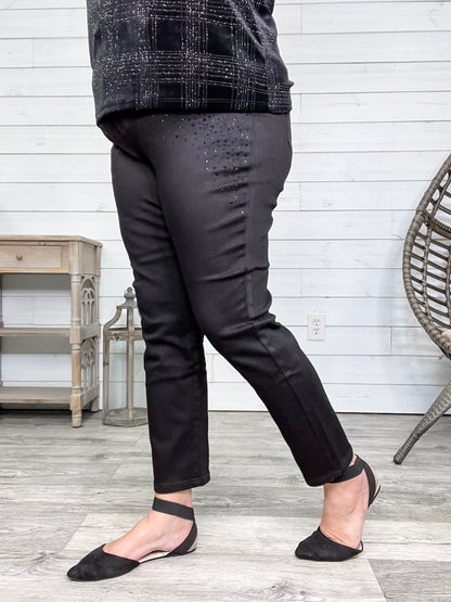 Judy Blue Black Rhinestone Slim Fit Jeans