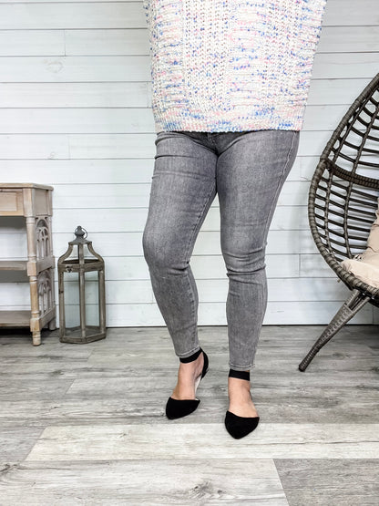 Judy Blue "Grey is The New Black" Tummy Control Skinny Jeans