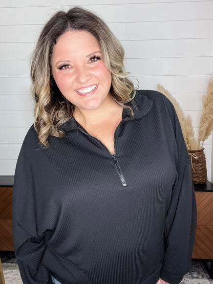 "Over The Top" Corded 3/4 Zip Pullover  (Multiple Colors)