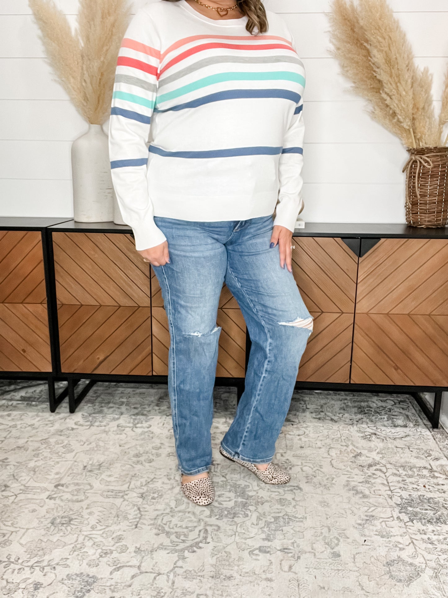 Judy Blue "Breakfast Club" Tummy Control Distressed Straight Leg Jeans