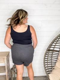 French Terry Drawstring Waist Shorts (Multiple Colors)