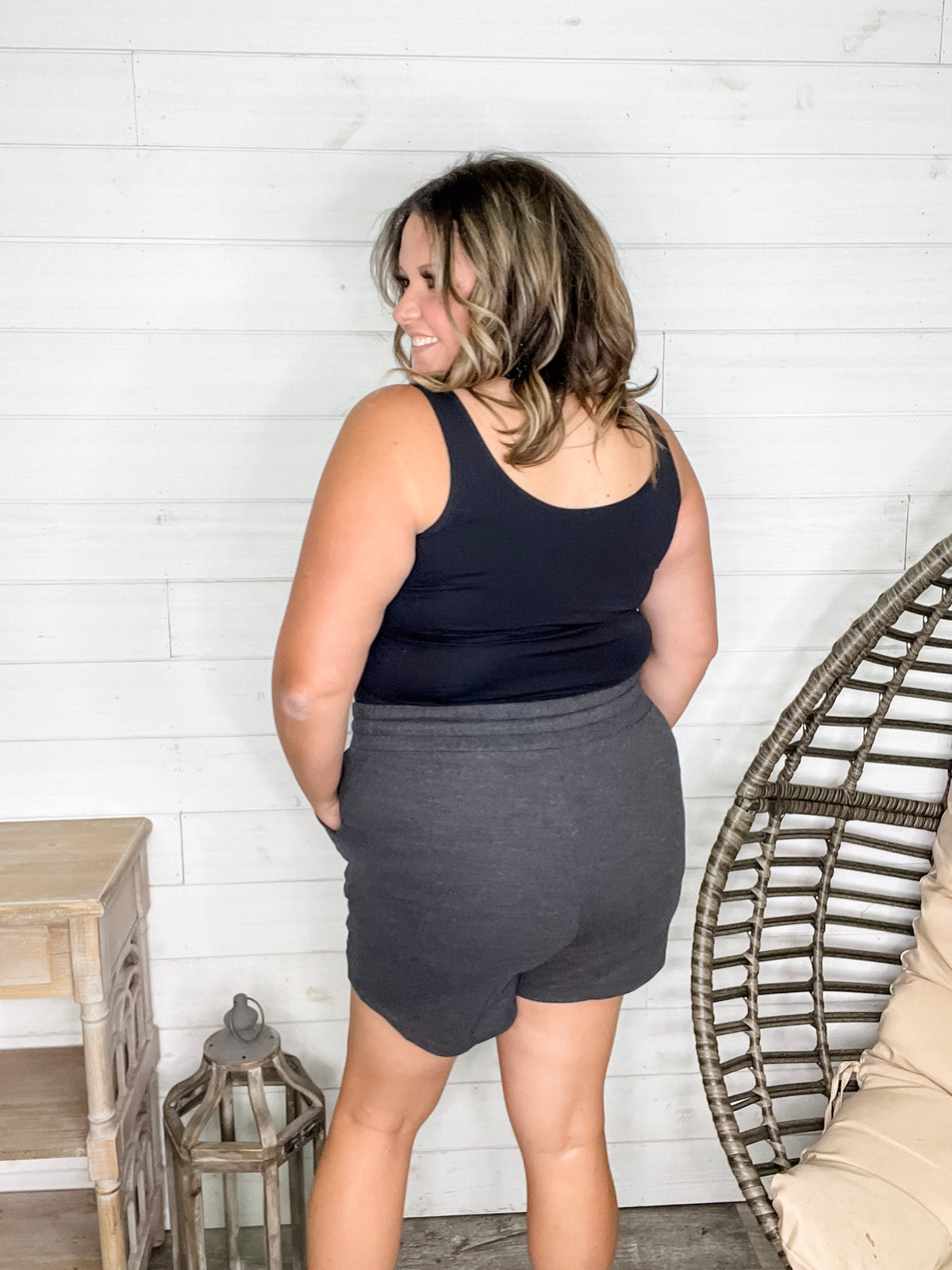 French Terry Drawstring Waist Shorts (Multiple Colors)