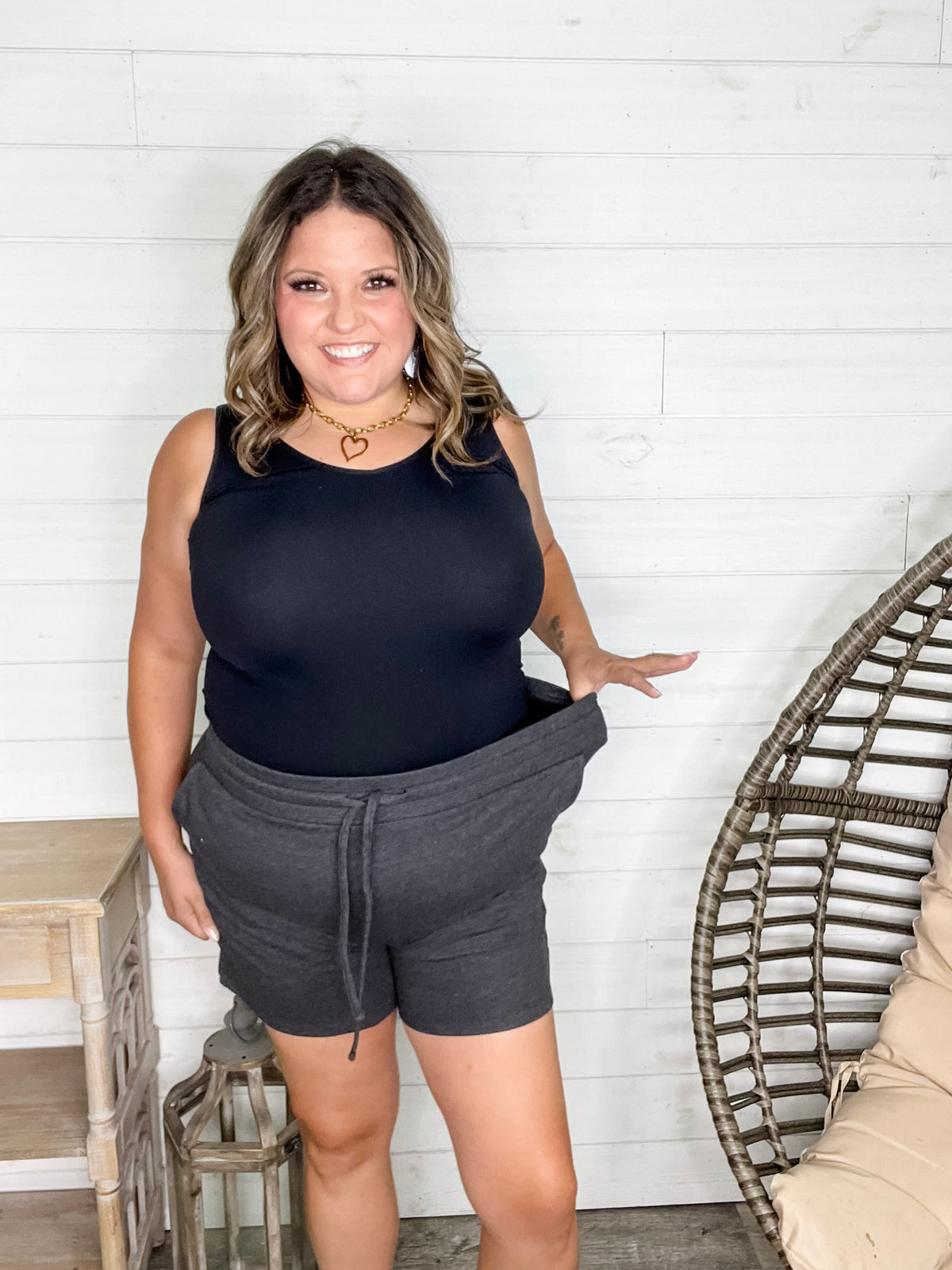 French Terry Drawstring Waist Shorts (Multiple Colors)