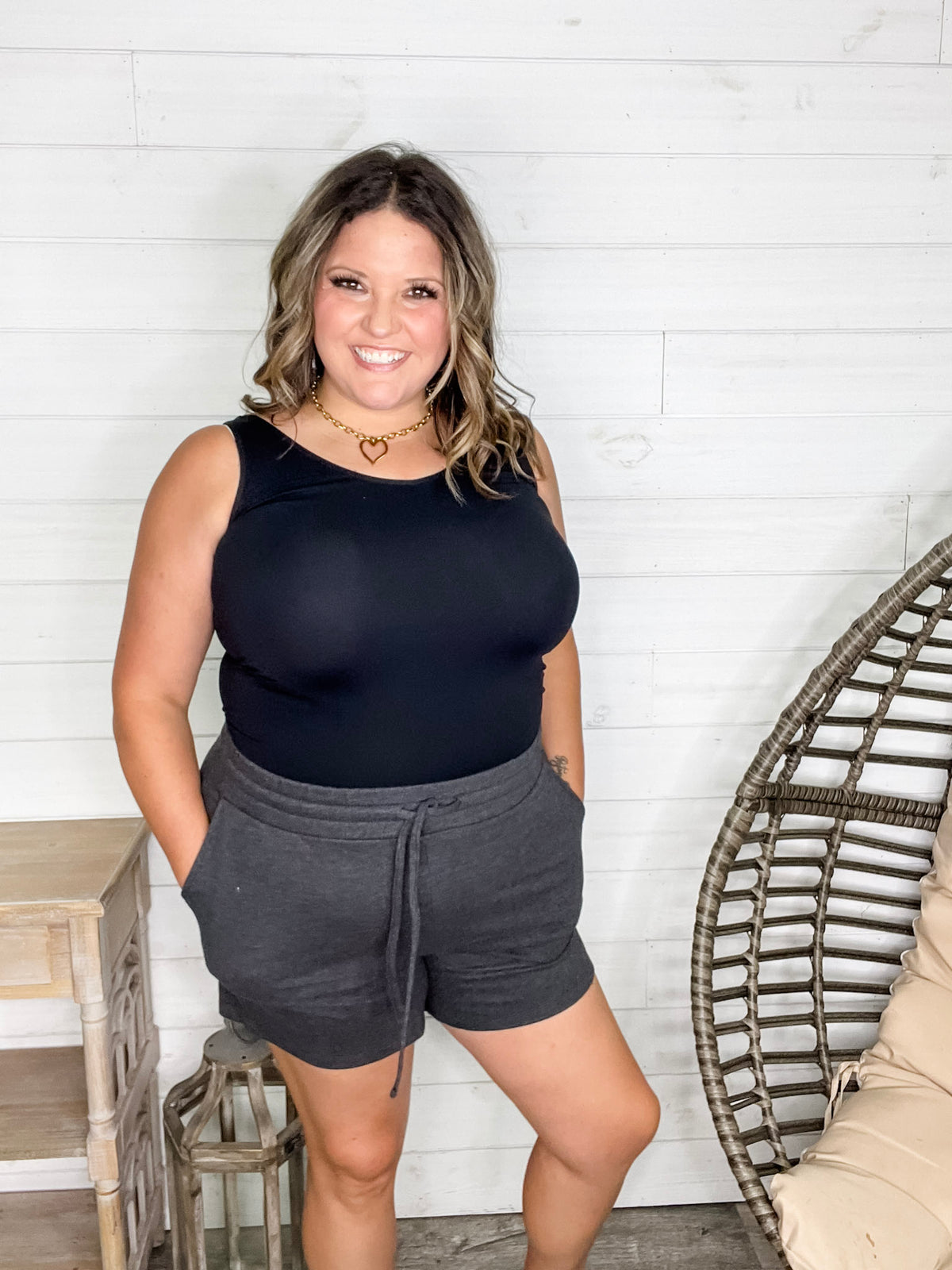 French Terry Drawstring Waist Shorts (Multiple Colors)