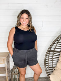 French Terry Drawstring Waist Shorts (Multiple Colors)