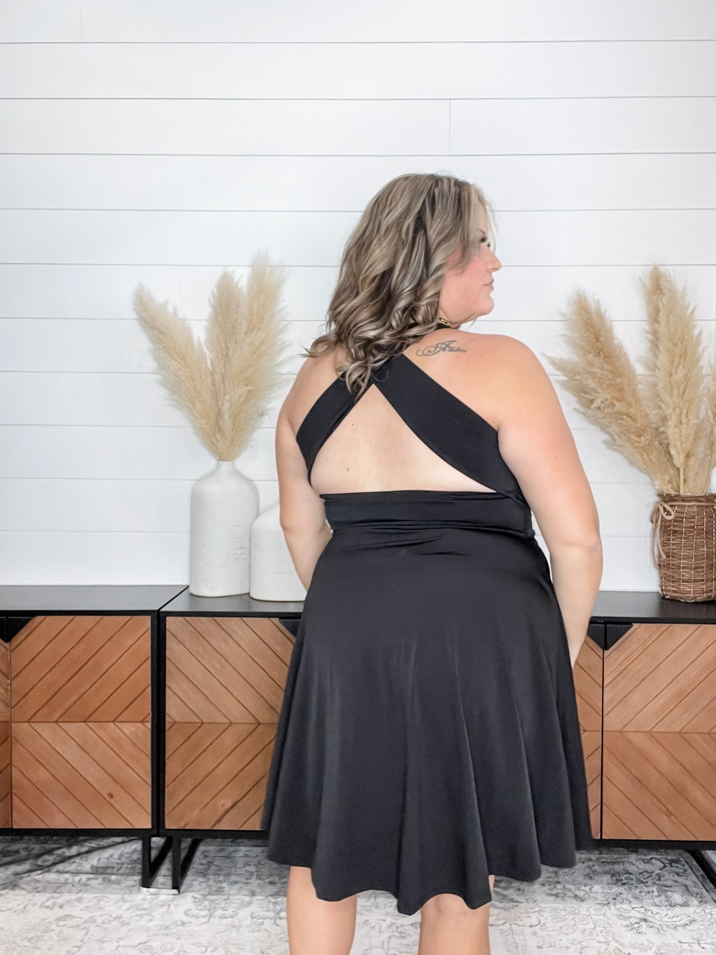 "Darby" Criss Cross Back Dress with Built in Bra