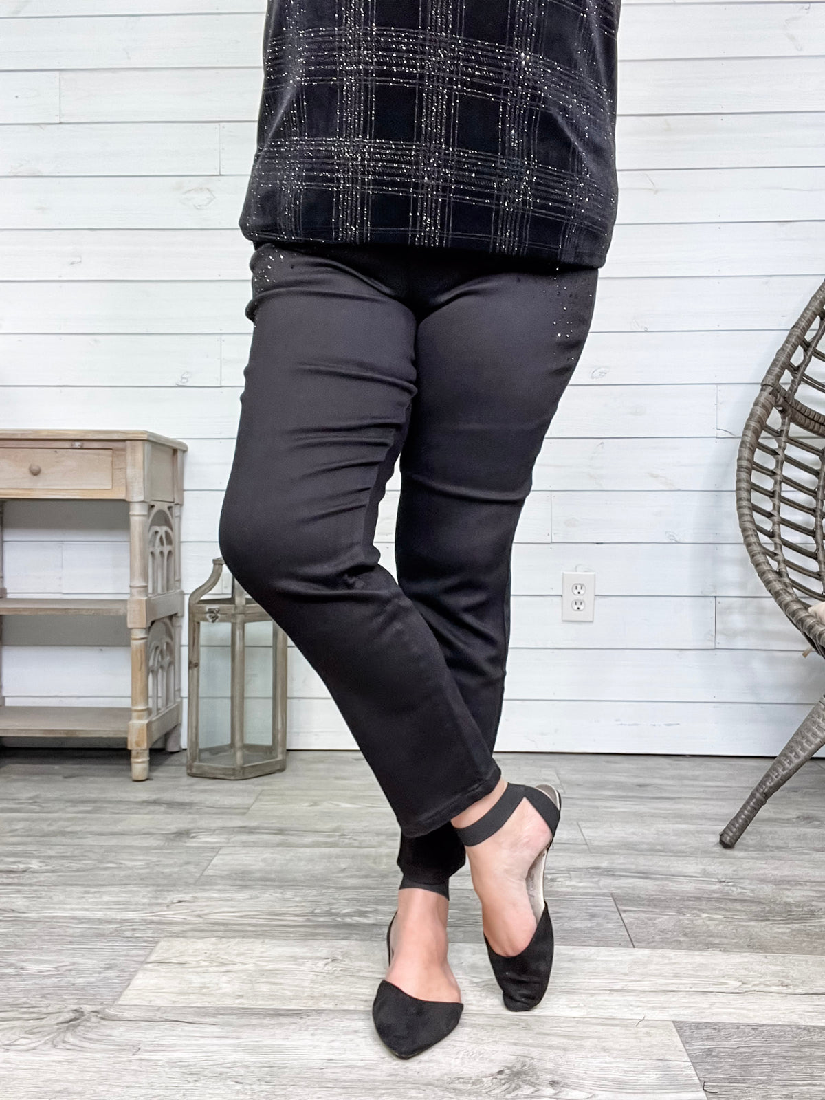 Judy Blue Black Rhinestone Slim Fit Jeans