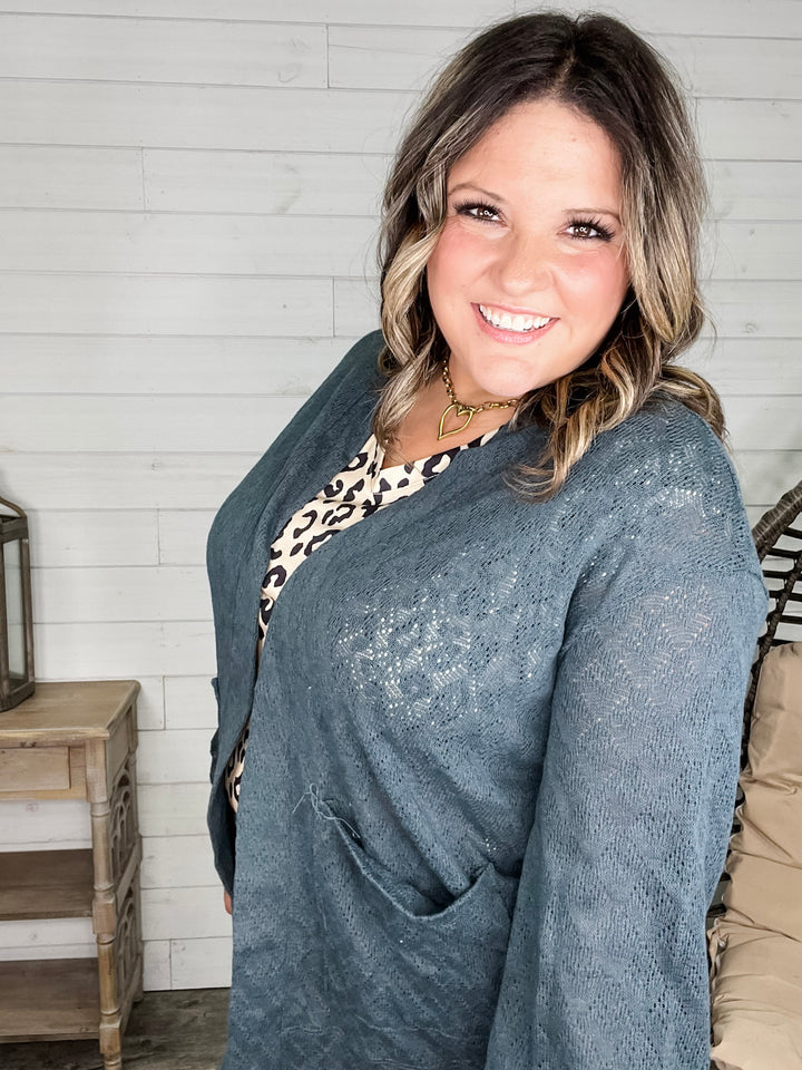"Step Aside" Balloon Sleeve Cardigan