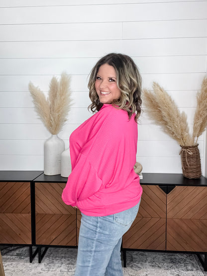 "Over The Top" Corded 3/4 Zip Pullover  (Multiple Colors)
