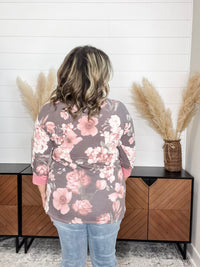 Dear Scarlett "Strong Enough" Floral 3/4 Sleeve Weekender