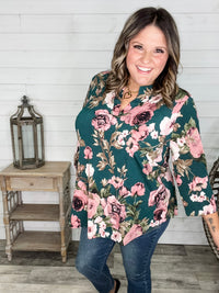 Dear Scarlett "Unknown" 3/4 Sleeve Split Neck