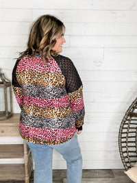 "Take It On" Animal Print Long Sleeve with Lace Shoulder Detail