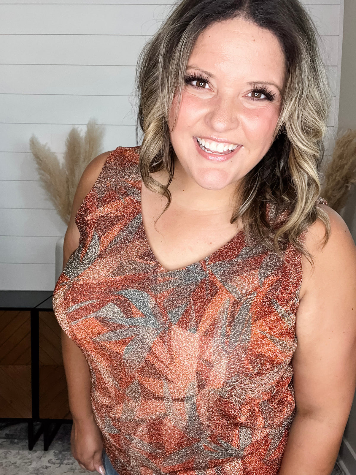 "Stray" Sparkle V Neck Tank Tops