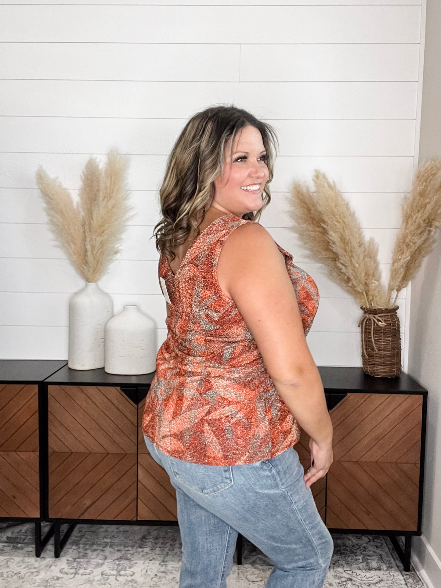 "Stray" Sparkle V Neck Tank Tops