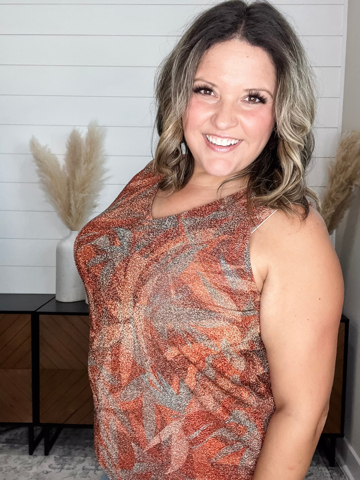 "Stray" Sparkle V Neck Tank Tops