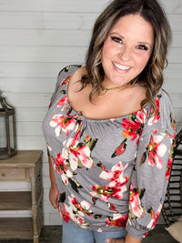 "Right Track" Floral Boho Style Top