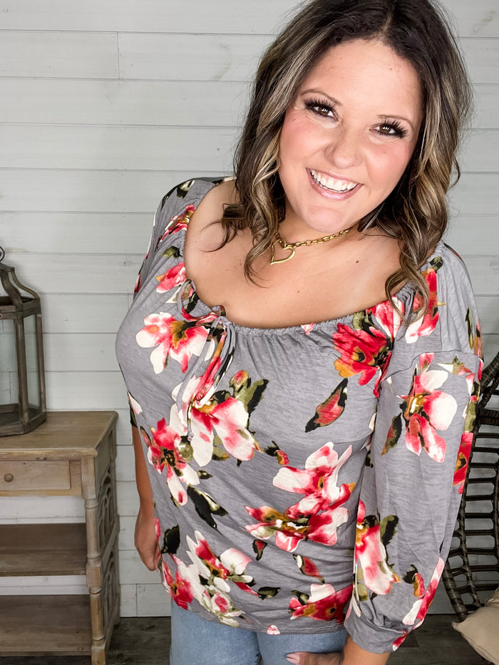 "Right Track" Floral Boho Style Top