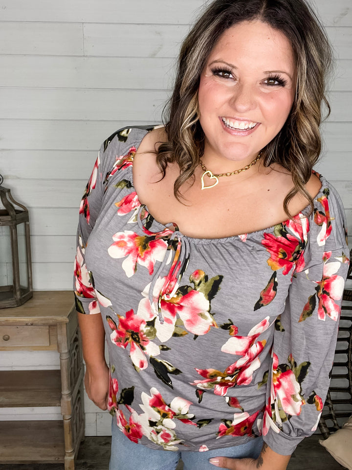 "Right Track" Floral Boho Style Top