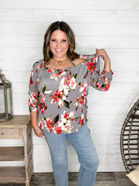 "Right Track" Floral Boho Style Top