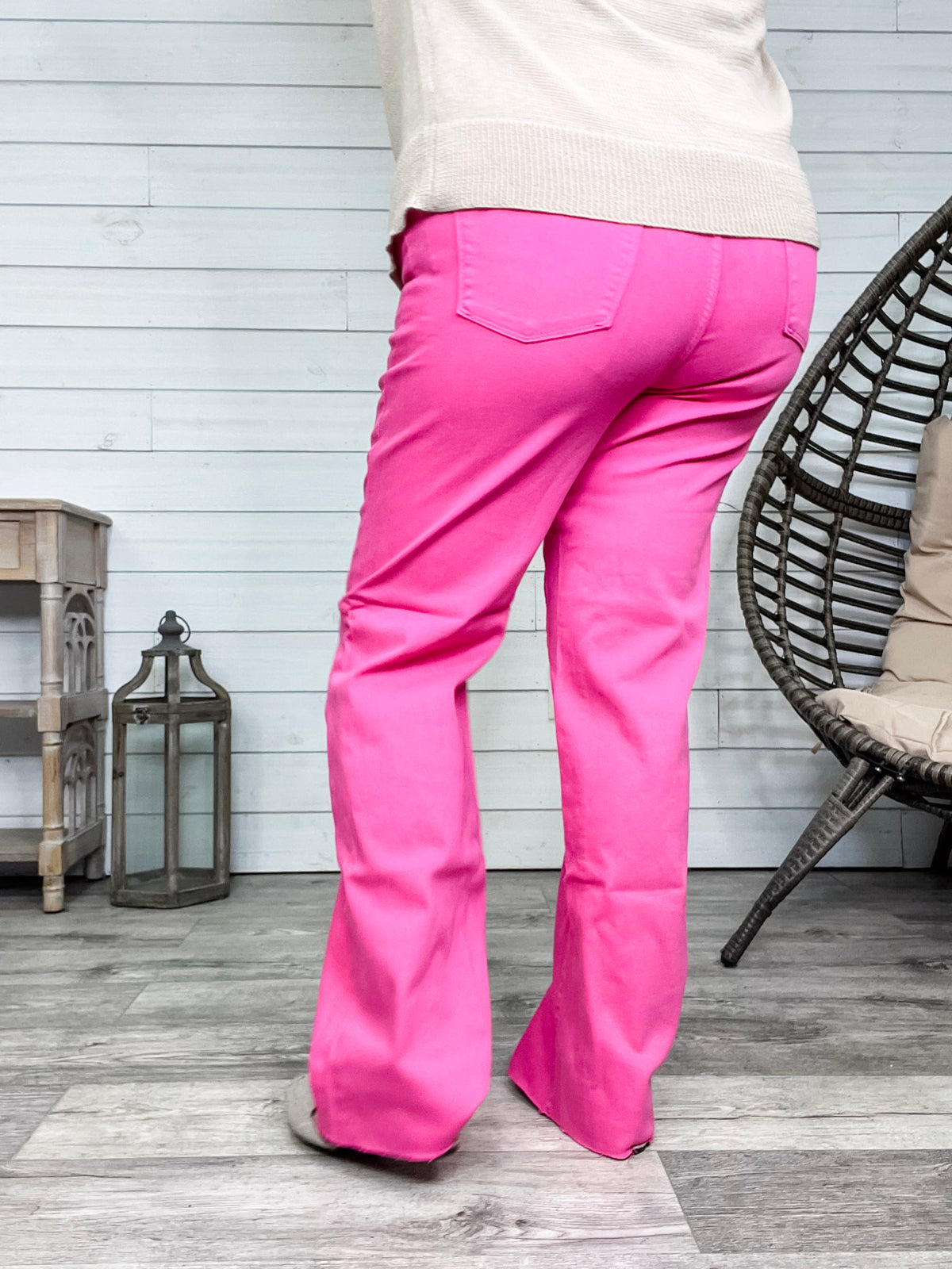 Judy Blue "Where's Ken?" Hot Pink Straight Leg Jeans
