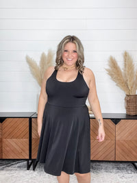 "Darby" Criss Cross Back Dress with Built in Bra
