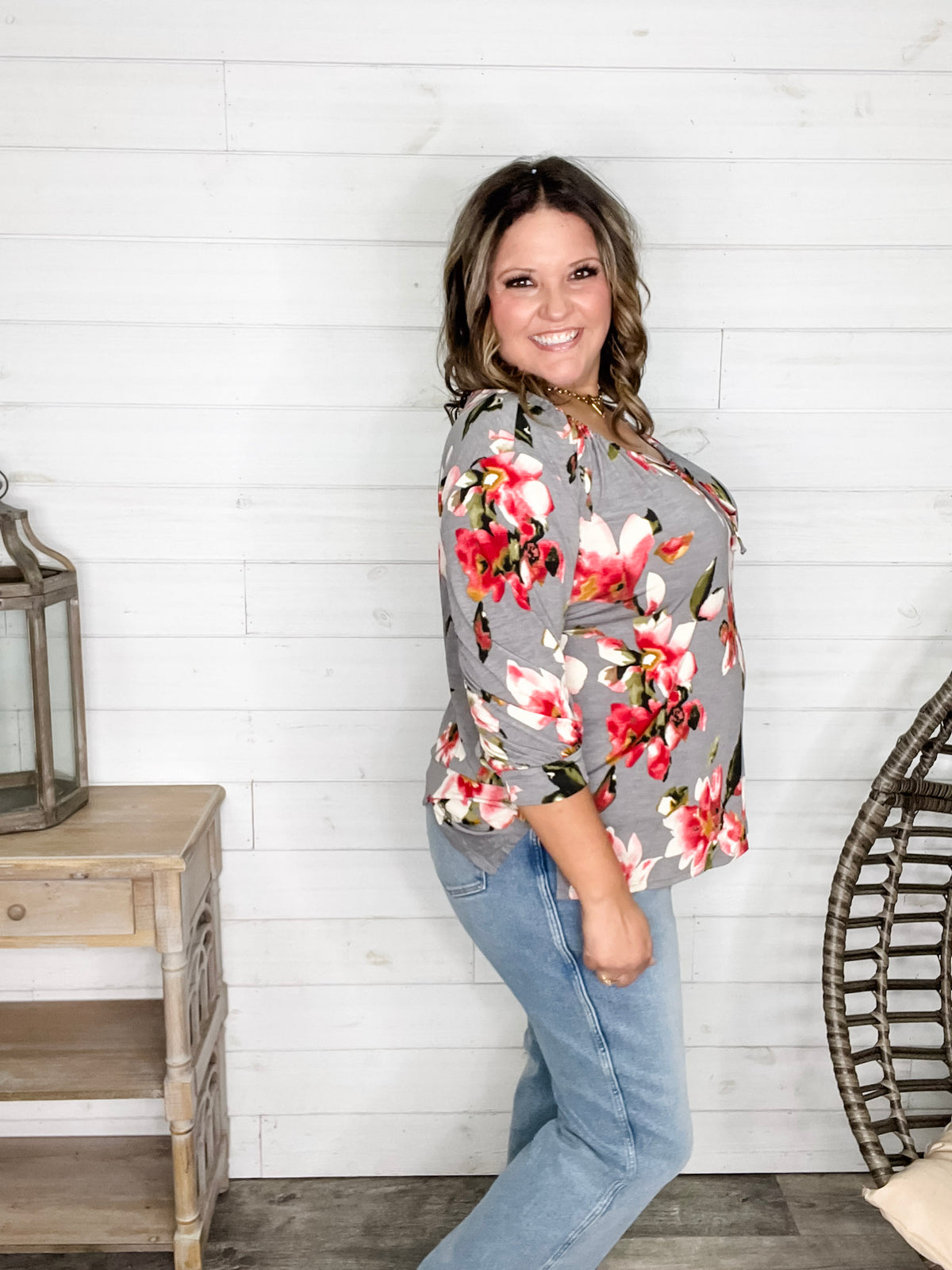"Right Track" Floral Boho Style Top