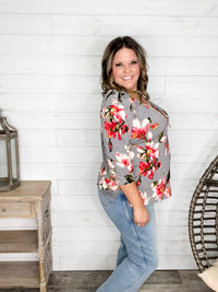 "Right Track" Floral Boho Style Top