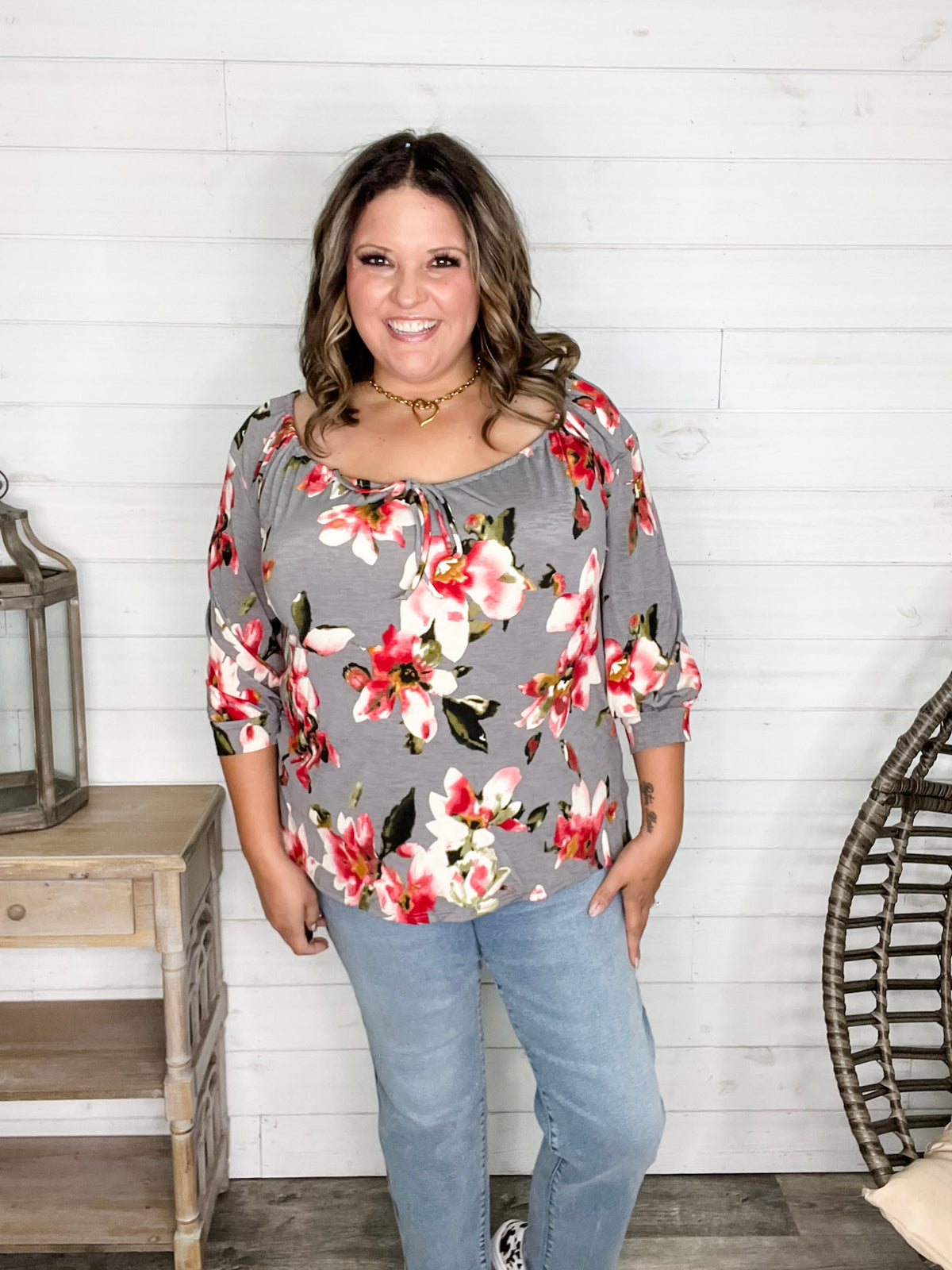 "Right Track" Floral Boho Style Top
