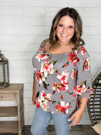 "Right Track" Floral Boho Style Top