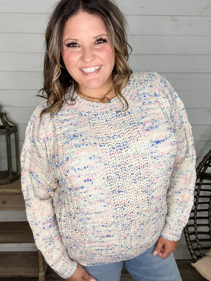 "Dippin Dots" Round Neck Sweater