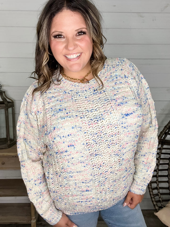 "Dippin Dots" Round Neck Sweater