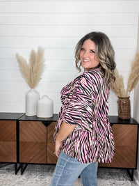 Dear Scarlett "Unbothered" Animal Print V Neck 3/4 Bell Sleeve