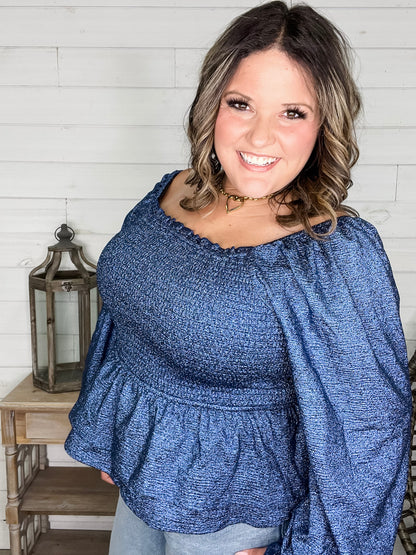 "Swiftly" Sparkle Peplum Top