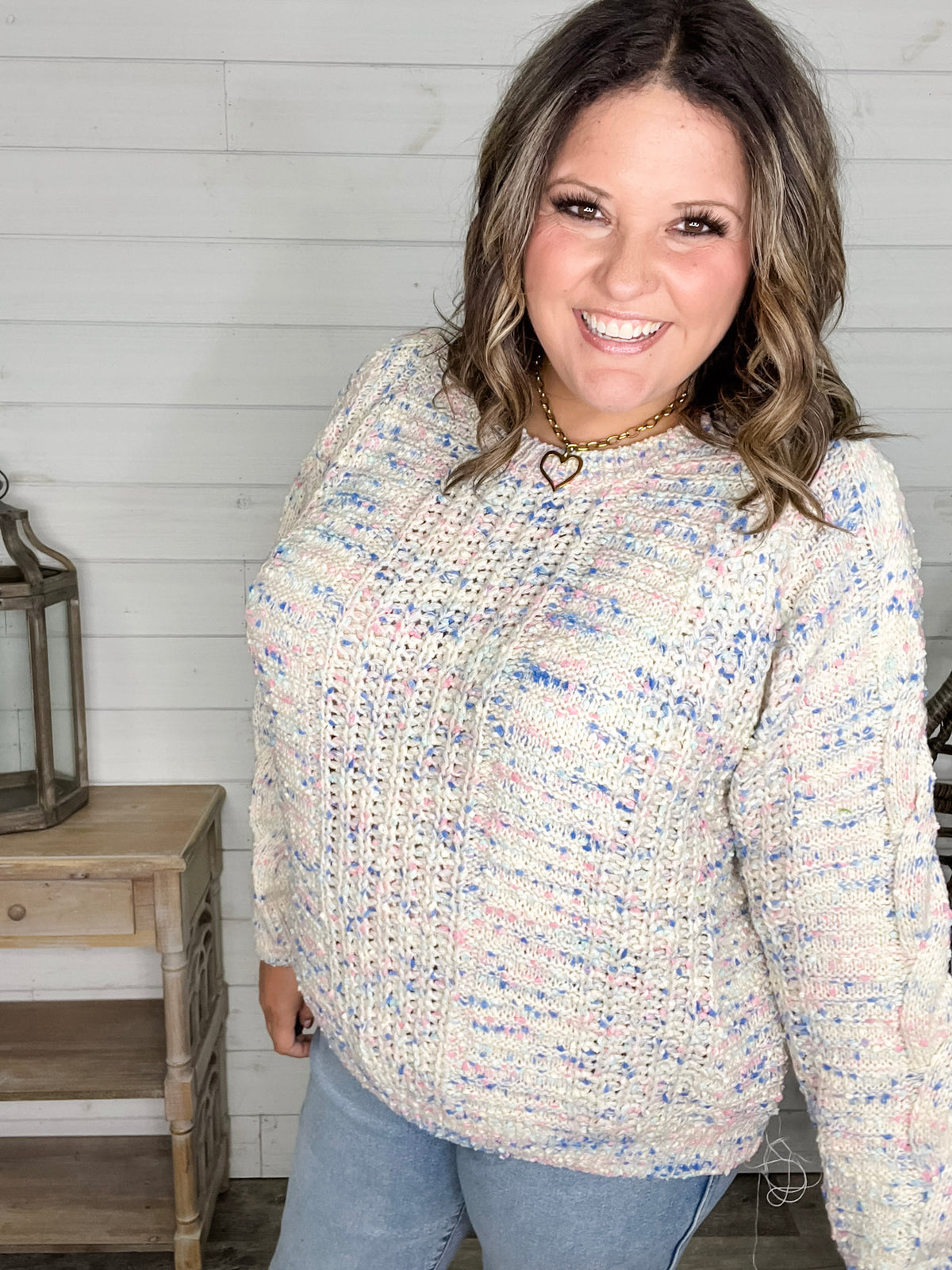 "Dippin Dots" Round Neck Sweater