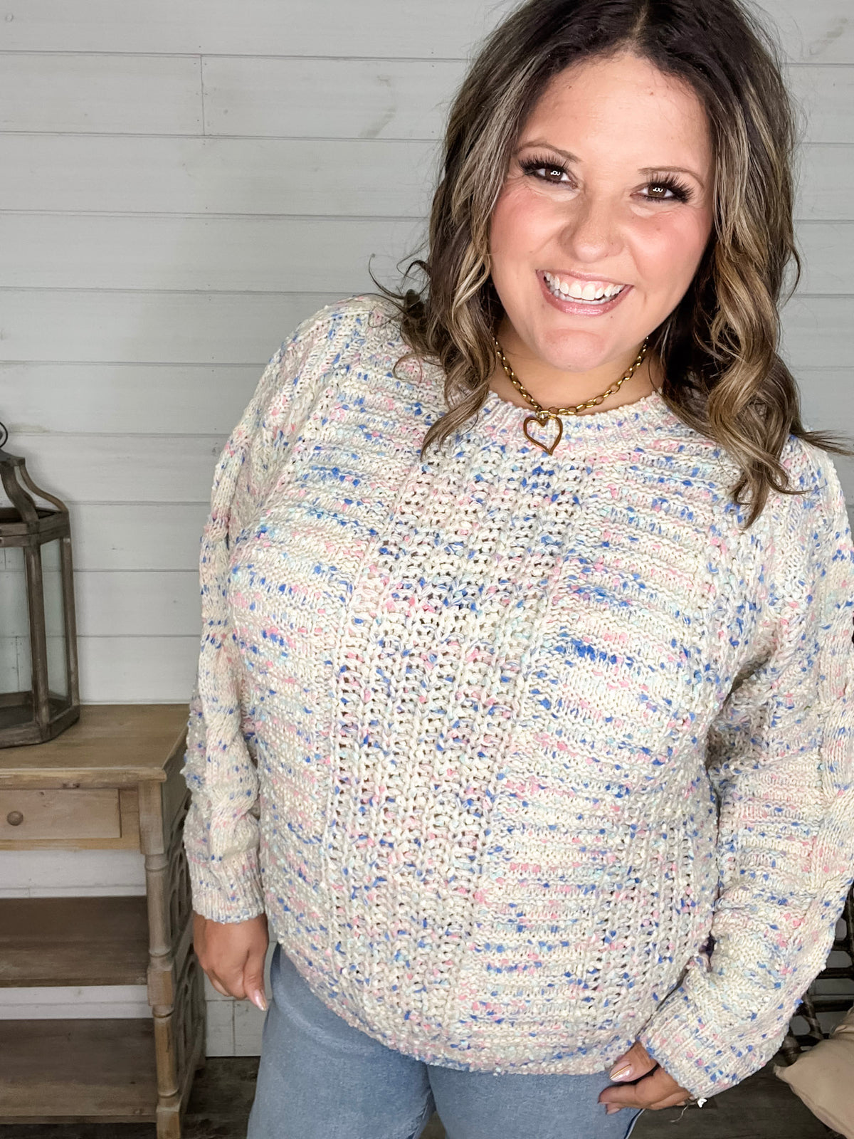 "Dippin Dots" Round Neck Sweater