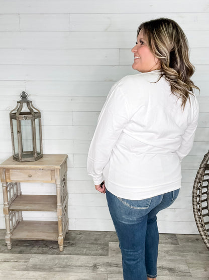 "Wifey" Embossed Crewneck Sweatshirt