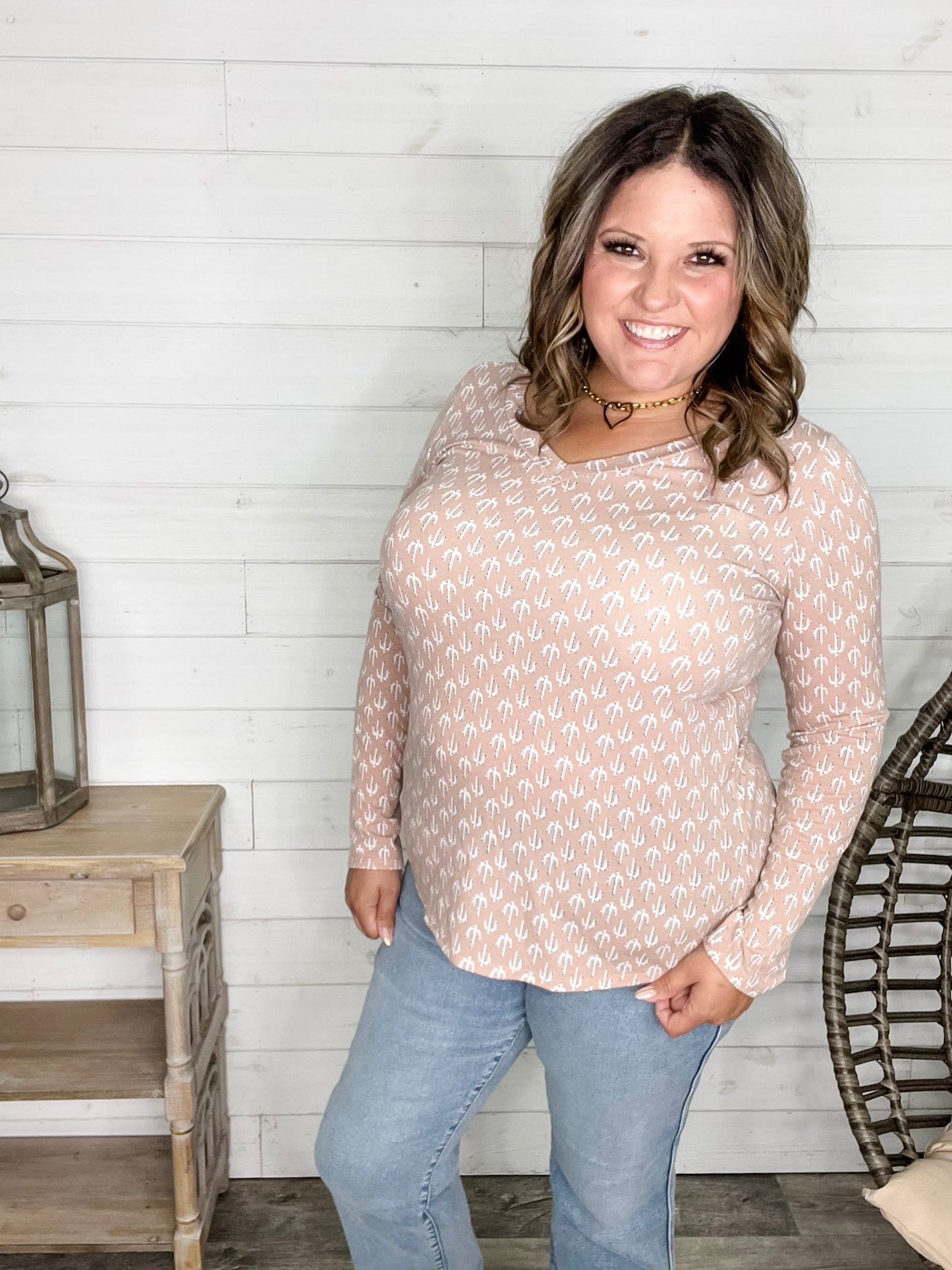 "Saguara" Long Sleeve V Neck